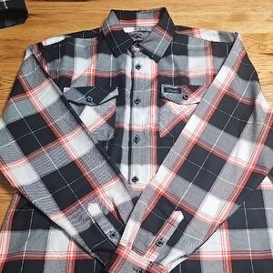 Dixxon Type Men's Casual Plaid Shirt - Red, Black, and Gray